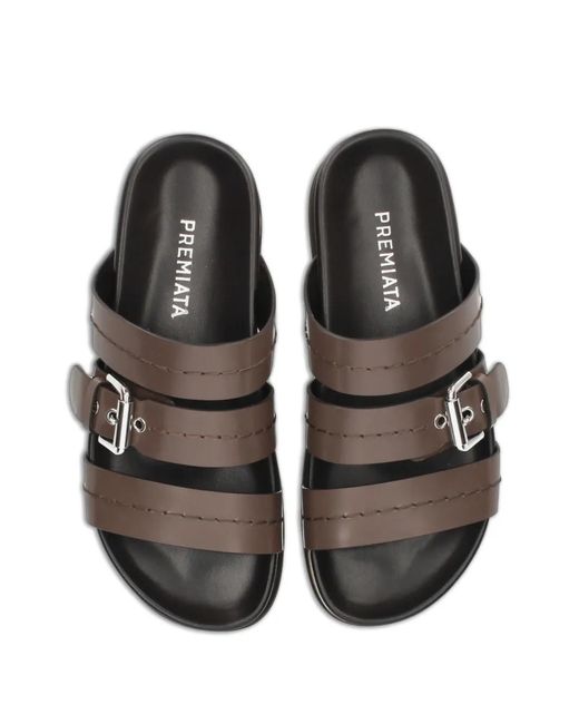 Premiata Brown Sandales En Cuir À Boucles