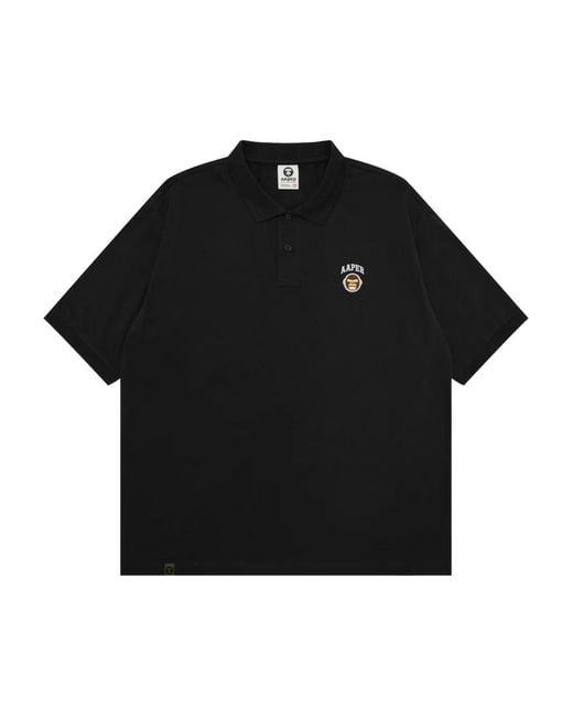 Aape By A Bathing Ape Black Cotton Polo Shirt for men