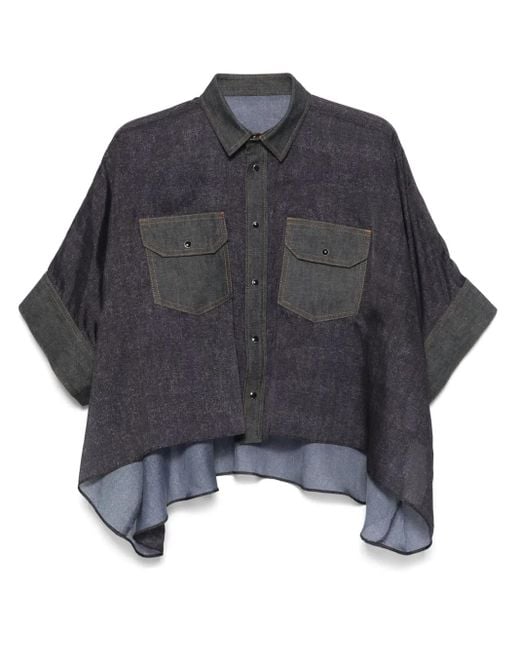 Sacai セミシアーパネル シャツ Gray