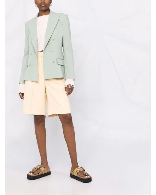 Alberta Ferretti Green Double-Breasted Blazer
