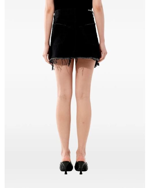 Balenciaga Black Cut-Up Frayed Skirt
