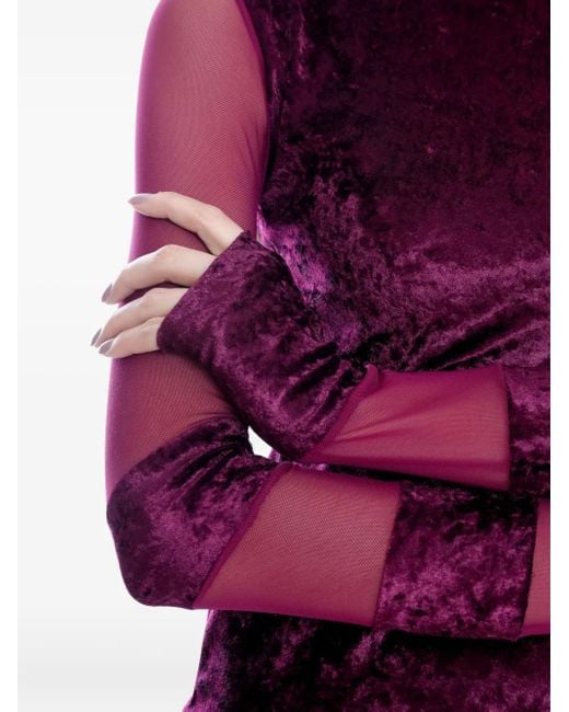 Amir Slama X Astrid メッシュパネル トップ Purple