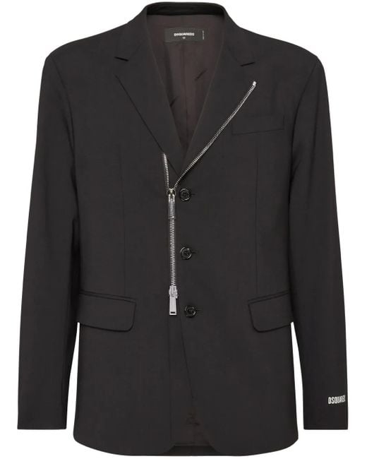 Blazer Con Zip di DSquared² in Black da Uomo