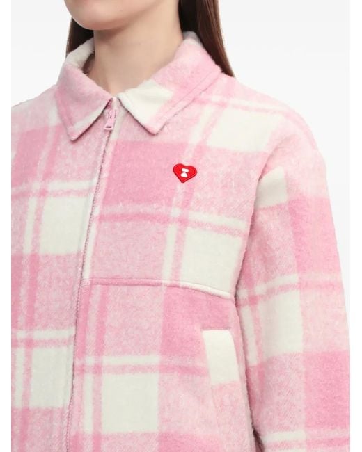 A Bathing Ape Pink Apee Check Zip Jacket