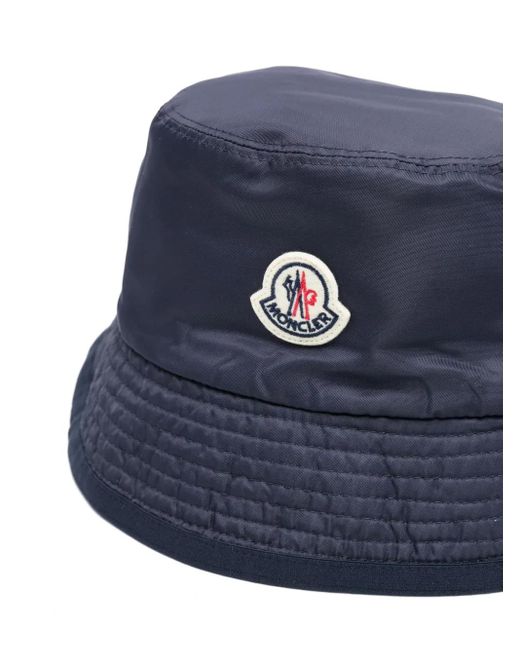 Moncler Black Logo-Patch Bucket Hat for men