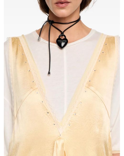 Robe Ornée De Dentelle À Manches Courtes Bimba Y Lola en coloris Natural