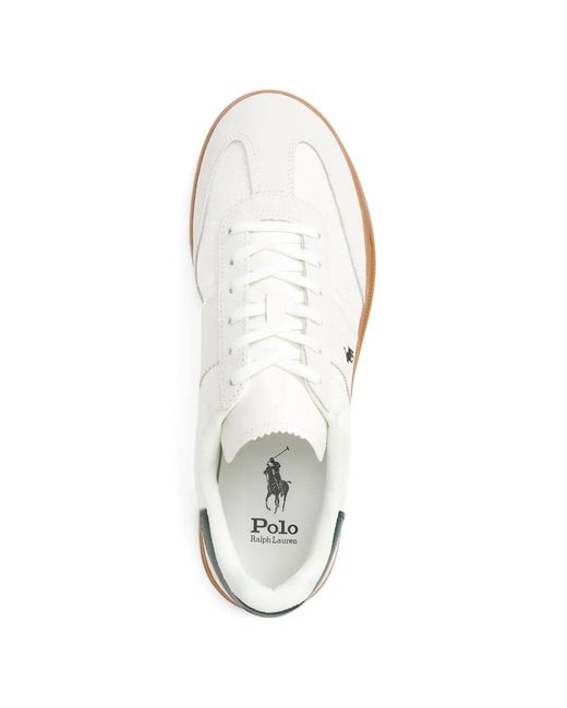 Polo Ralph Lauren White Bedford Leather Sneakers for men