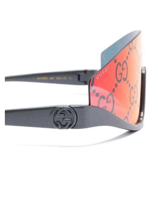 Gucci Purple Shield-Frame Sunglasses