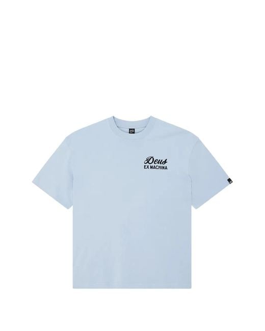 Deus Ex Machina Blue Harajuku Logo-Print Crew-Neck T-Shirt for men