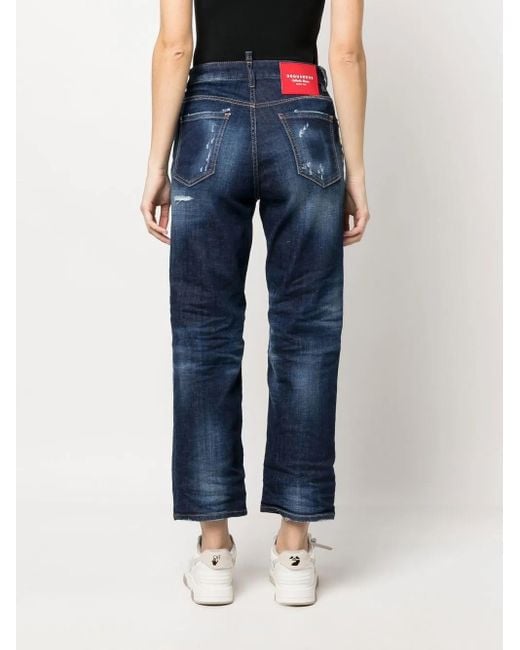Vaqueros capri con efecto envejecido DSquared² de color Blue