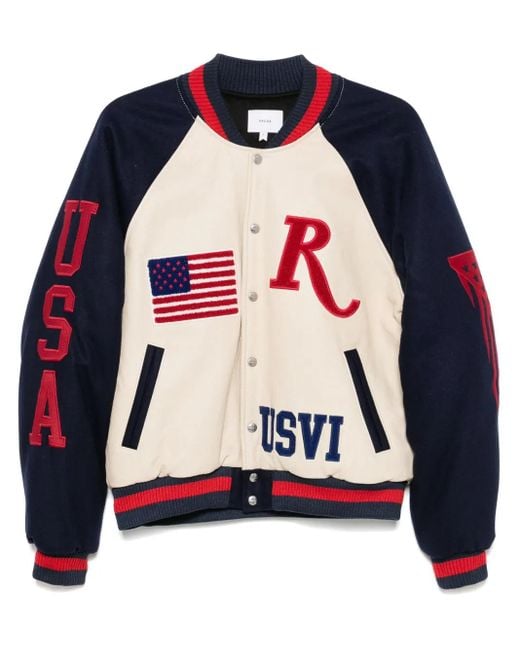 Rhude Blue St. Croix Varsity Jacket for men