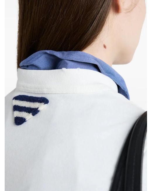 Prada T-Shirt Met Print in het White