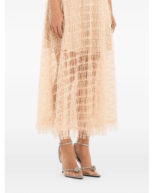 POST MERIDIEM White Round-Neck Midi Dress
