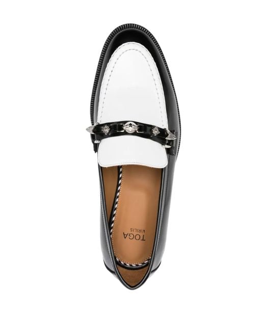 Toga Virilis Black Stud-Detailing Loafers for men