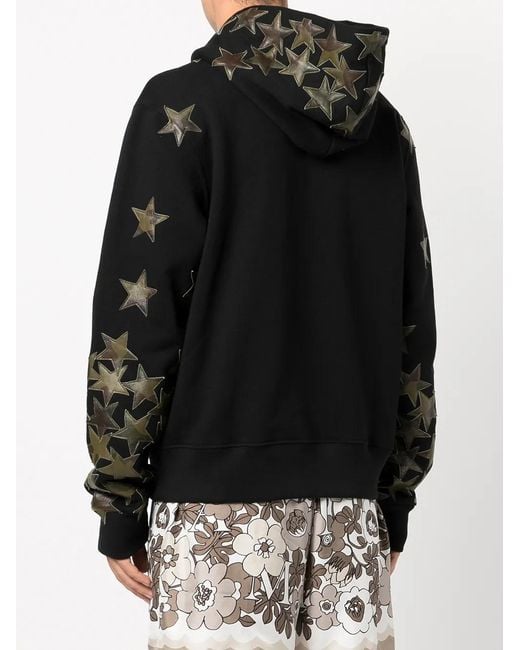 Amiri Black Star-Patch Hoodie for men