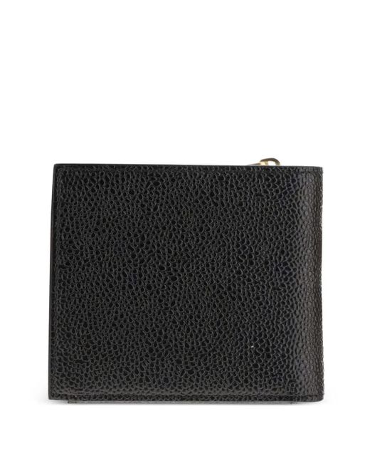 Thom Browne Black Leather Fold Wallet