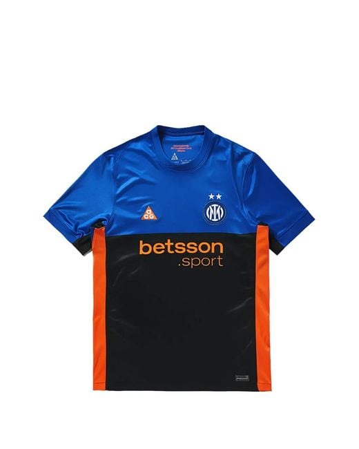 Nike Blue Stadium Se Inter De Milão 2026 Stars Logo Short Sleeve Shirt for men