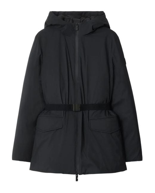 Burberry Black Short Hooded Nylon Coat