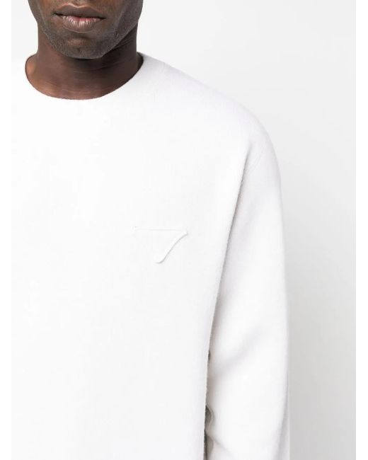 Prada White Logo-Appliqué Sweater for men