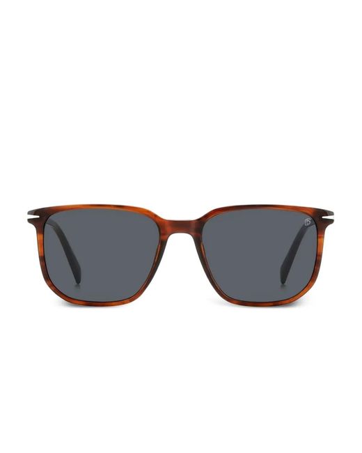 David Beckham Blue Horn-Frame Square Sunglasses for men