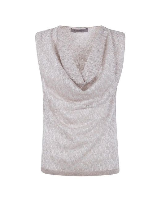 D.exterior Gray Zigzag-Pattern Top