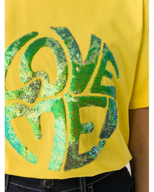 Alberta Ferretti Yellow Sequinned Print T-Shirt