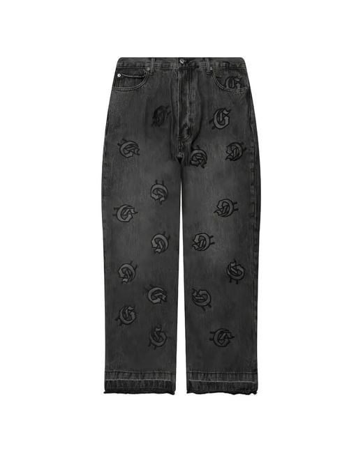 Godspeed Black Infinity V2 Logo-Patch Frayed Jeans for men