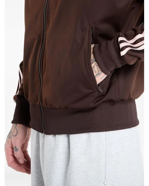 Adidas Brown Firebird Zip-Up Sweatshirt for men
