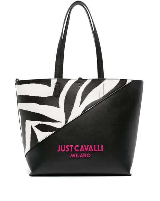 Just Cavalli Black Handtasche mit Zebramuster