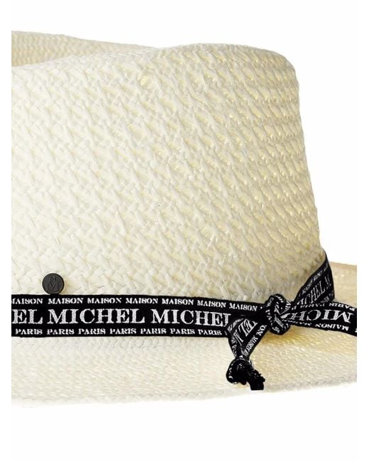 Maison Michel White André Straw Fedora Hat