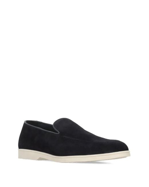 Doucal's Black Rubber-Sole Loafers for men
