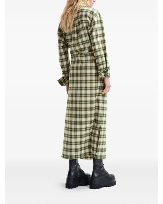 Essentiel Antwerp Green Jid Checked Dress