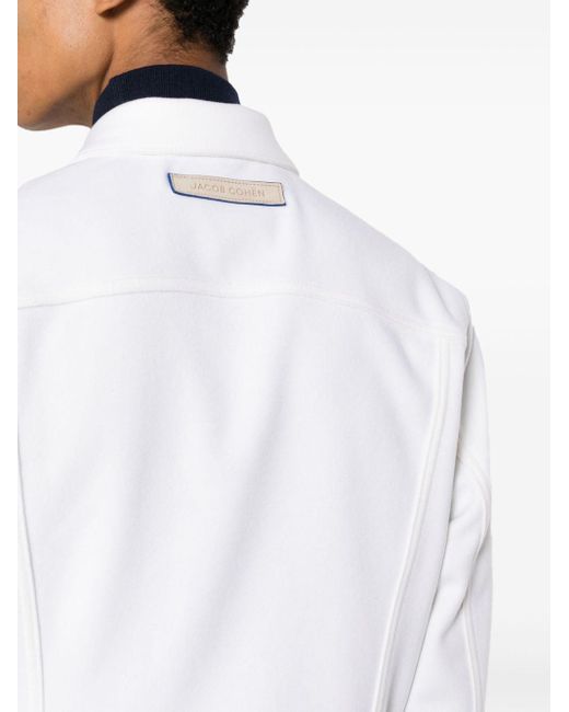 Jacob Cohen White Logo-patch Button-up Jacket for men