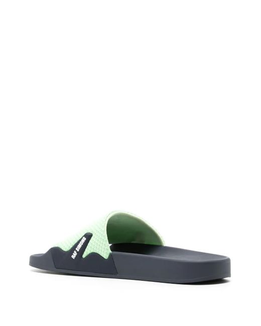 Raf Simons Green Astra Logo Slides for men