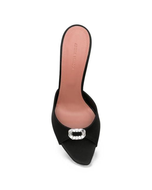 AMINA MUADDI Black Mini Camelia Heeled Sandals