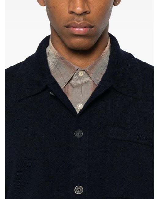 Cardigan Con Bottoni di A.P.C. in Black da Uomo