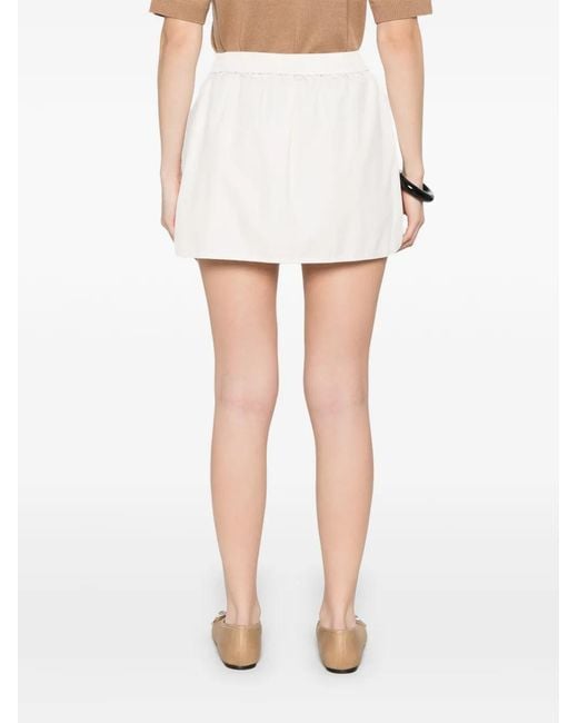 KENZO White Logo-Patch Drawstring Mini Skirt