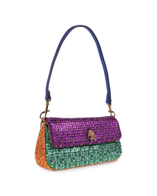 Kurt Geiger Purple Pickle Crystal-Embellished Shoulder Bag
