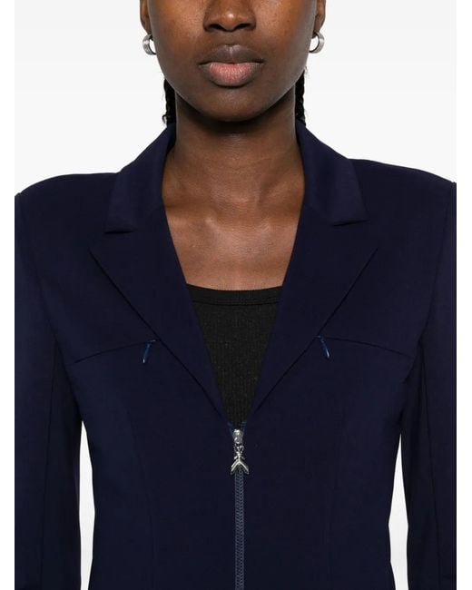 Patrizia Pepe Blue Zip-Front Jacket