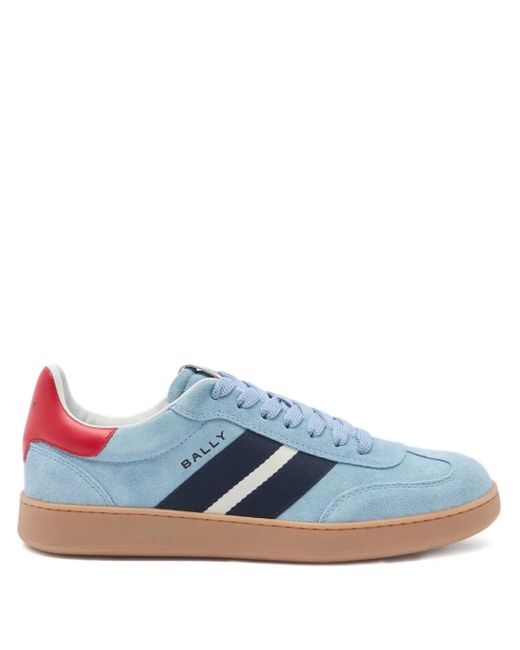 Bally Blue Striped Suede Sneakers