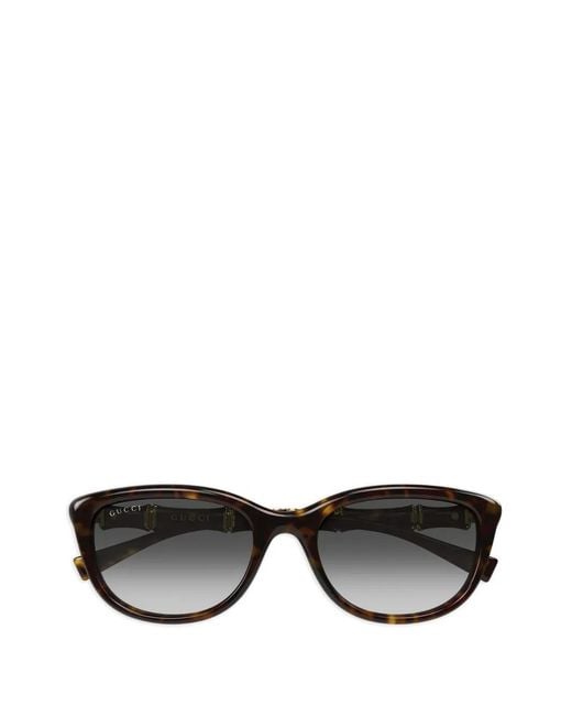 Gucci Black Tortoiseshell-Effect Sunglasses