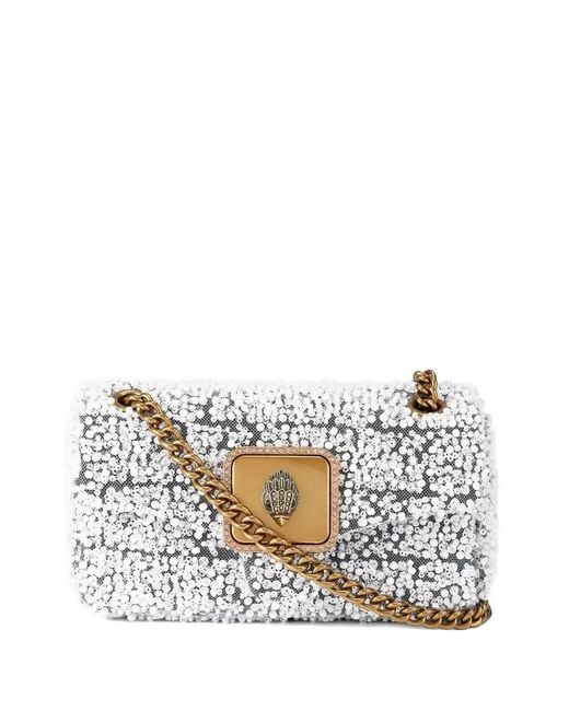 Kurt Geiger White Mini Pilinco Beaded Eagle Shoulder Bag