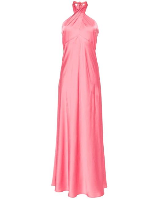 D.exterior Pink Halterneck Maxi Dress