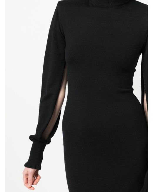 Sportmax Black High-neck Long-sleeve Dress
