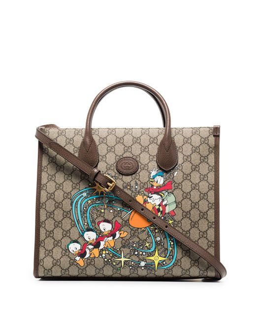 Gucci X Disney Donald Duck GG Supreme Tote Bag in Brown | Lyst Canada