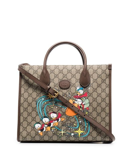Gucci X Disney Donald Duck GG Supreme Tote Bag in Brown Lyst Canada