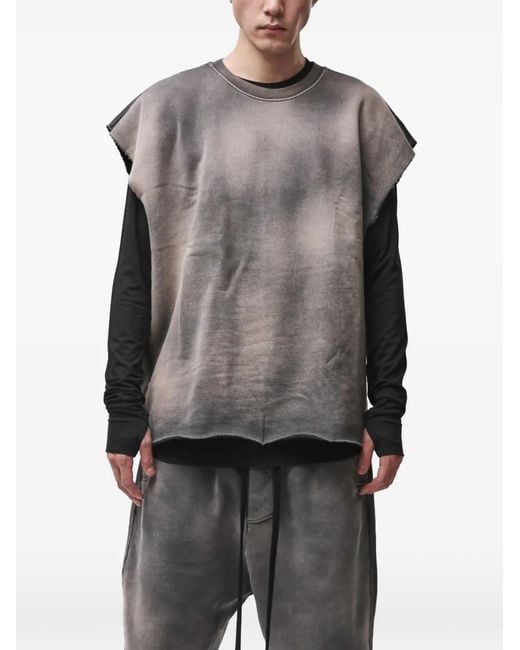 Thom Krom Gray Stone-Washed Raw-Edge Vest for men