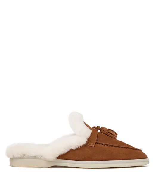 Scarosso タッセル スエードミュール Brown
