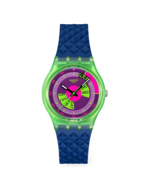Swatch Blue Neon 34Mm Watch for men