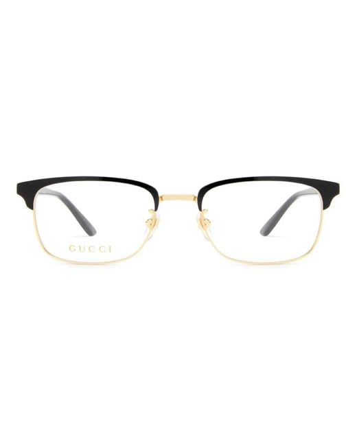 Gucci Black Square Frame Glasses for men